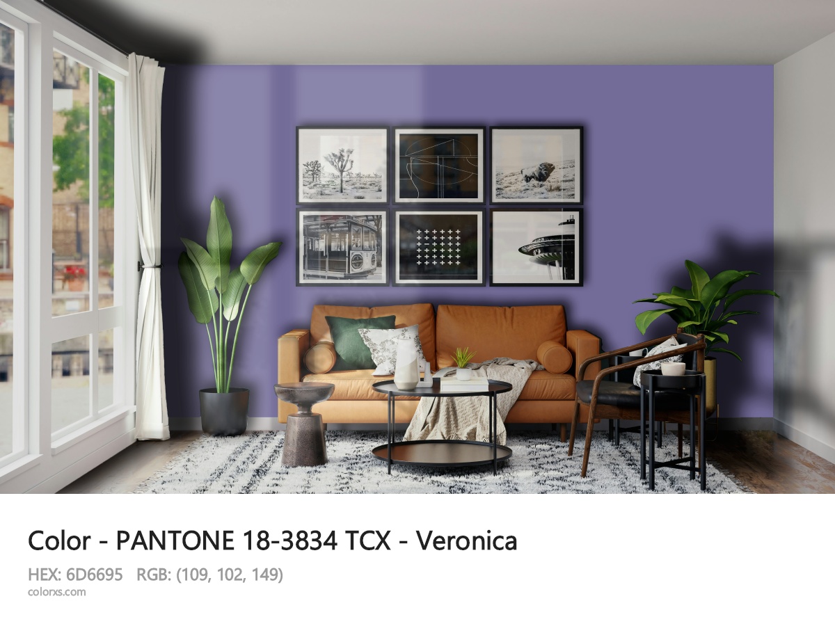PANTONE 18-3834 TCX - Veronica CMS modern minimalist living room interior