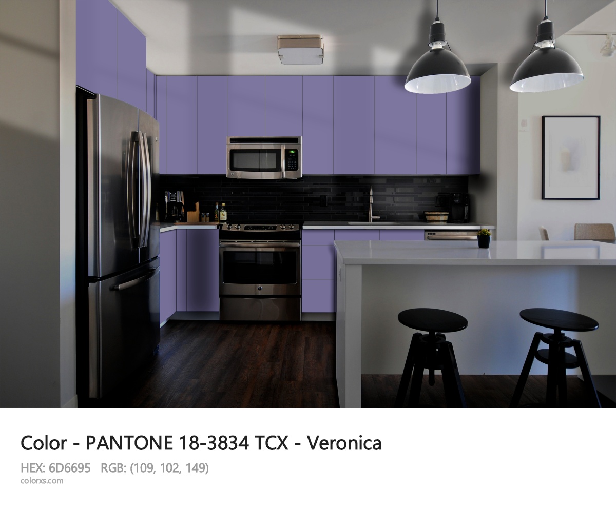 PANTONE 18-3834 TCX - Veronica CMS modular kitchen design