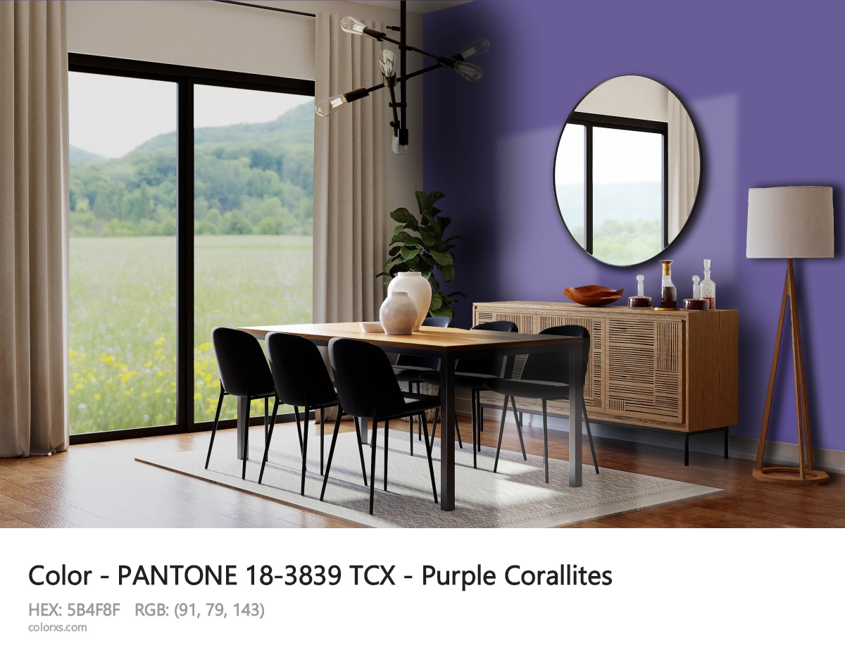 PANTONE 18-3839 TCX - Purple Corallites CMS dining room design