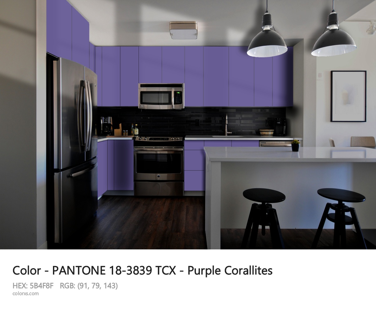 PANTONE 18-3839 TCX - Purple Corallites CMS modular kitchen design