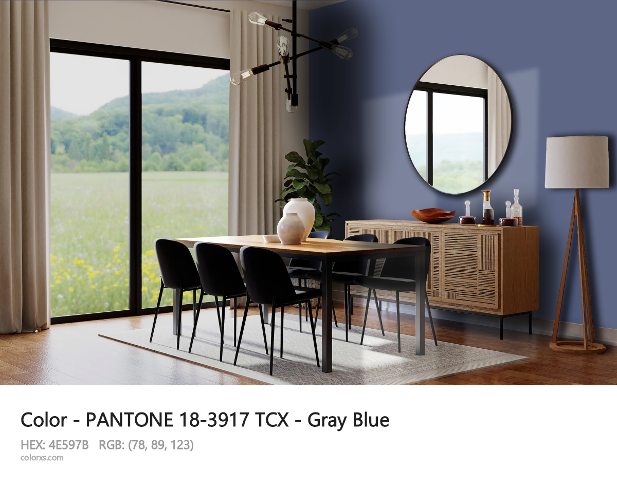 PANTONE 18-3917 TCX - Gray Blue CMS dining room design
