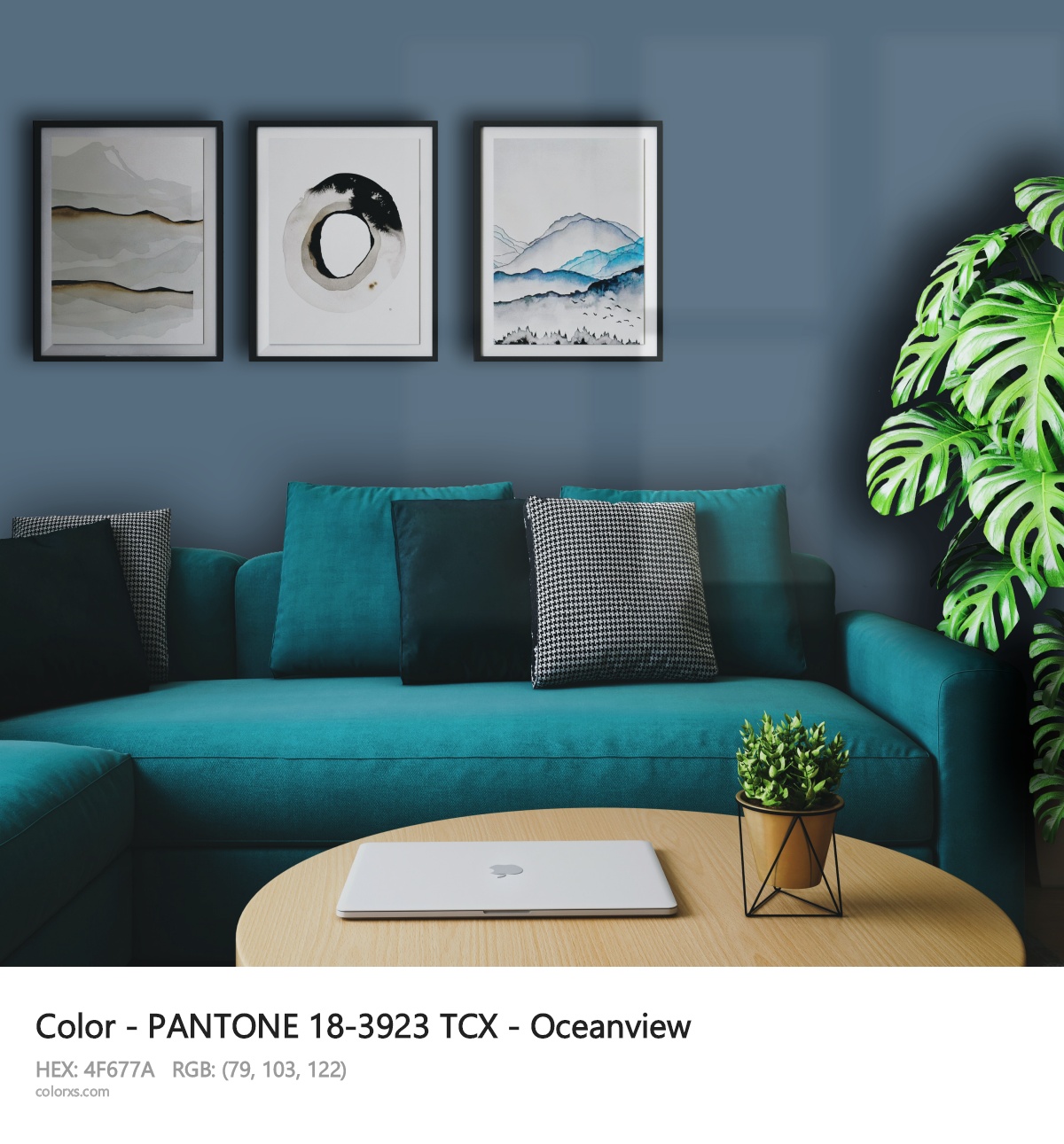 PANTONE 18-3923 TCX - Oceanview CMS cozy coffee corner interior