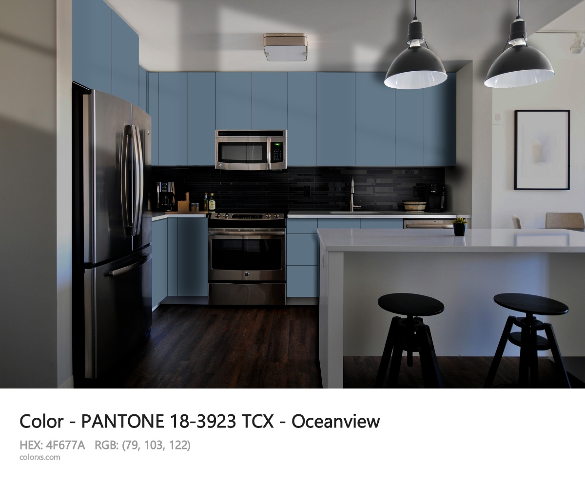 PANTONE 18-3923 TCX - Oceanview CMS modular kitchen design