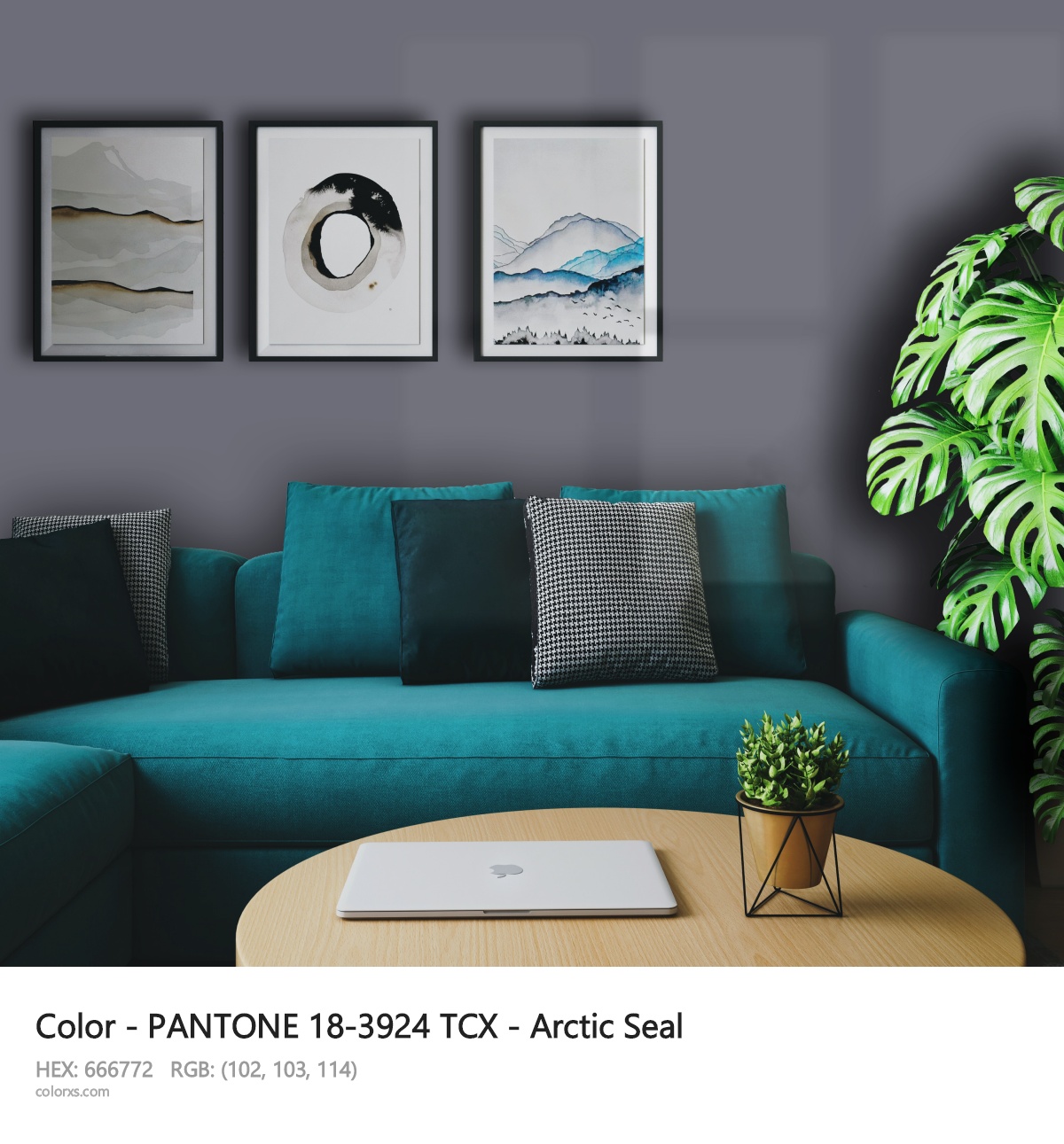 PANTONE 18-3924 TCX - Arctic Seal CMS cozy coffee corner interior