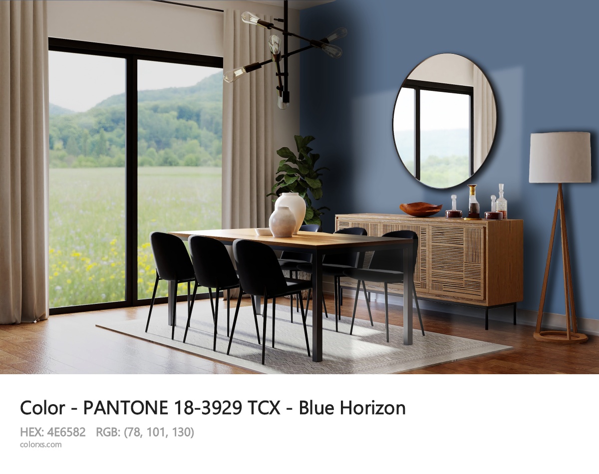 PANTONE 18-3929 TCX - Blue Horizon CMS dining room design