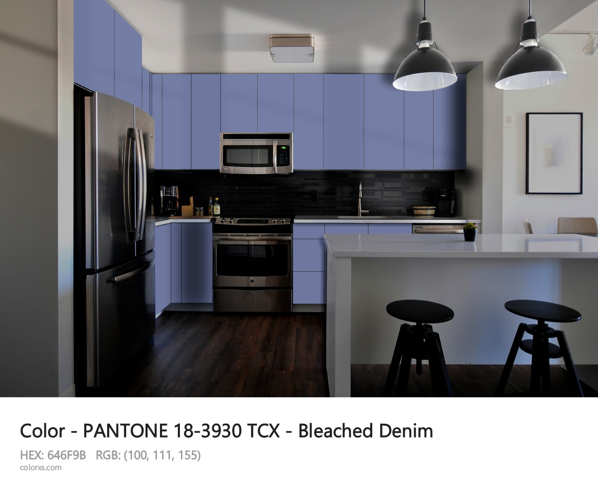 PANTONE 18-3930 TCX - Bleached Denim CMS modular kitchen design