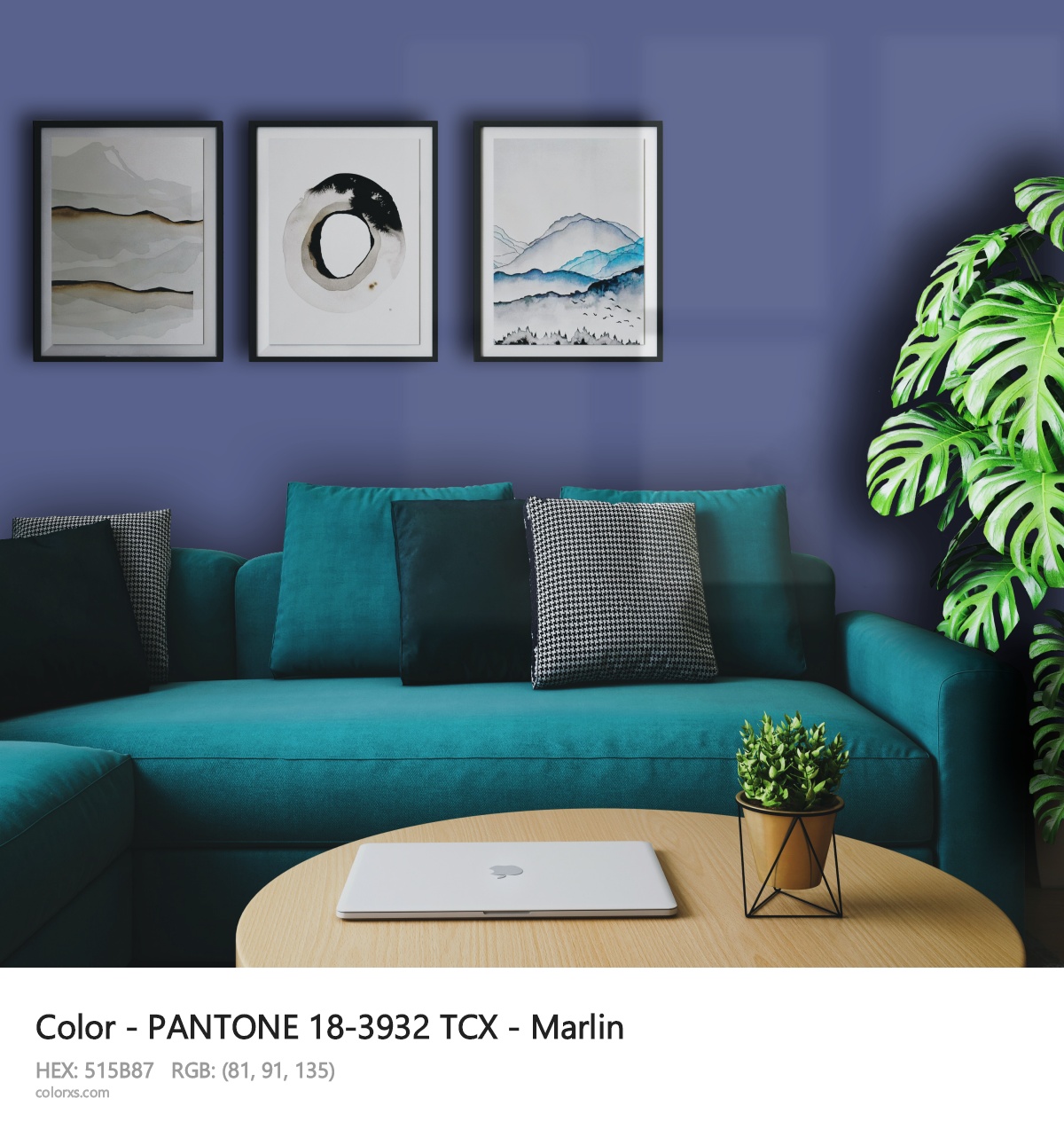 PANTONE 18-3932 TCX - Marlin CMS cozy coffee corner interior