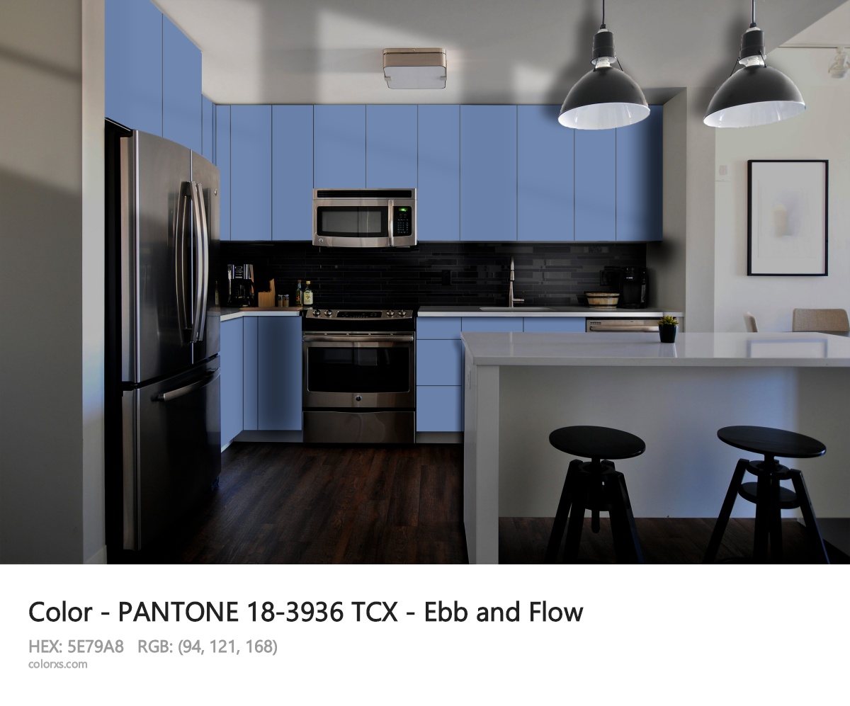 PANTONE 18-3936 TCX - Ebb and Flow CMS modular kitchen design