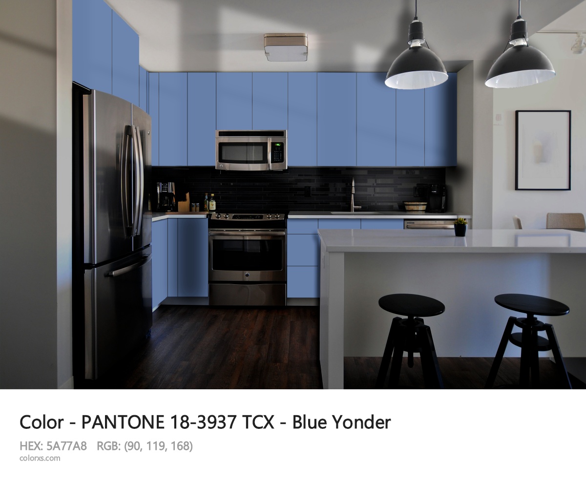 PANTONE 18-3937 TCX - Blue Yonder CMS modular kitchen design