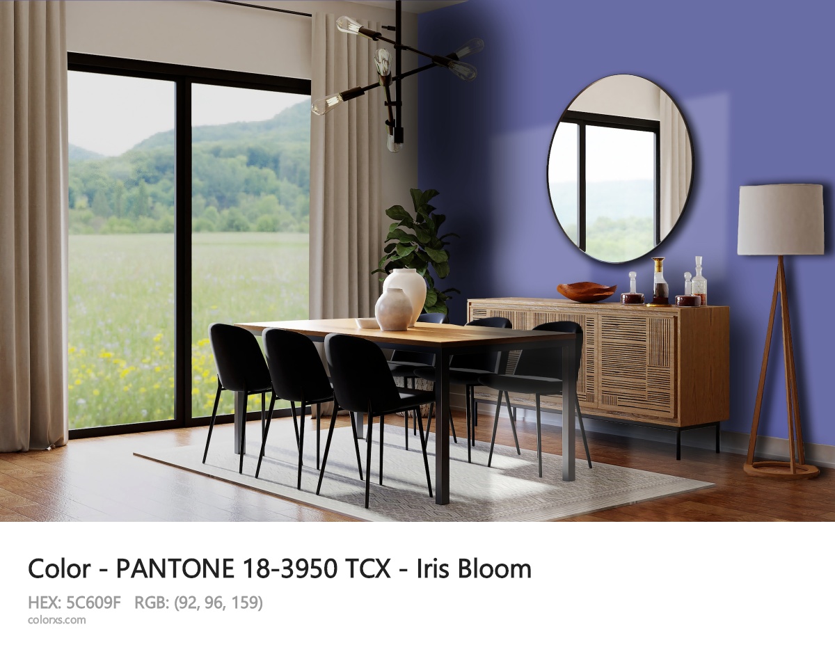 PANTONE 18-3950 TCX - Iris Bloom CMS dining room design