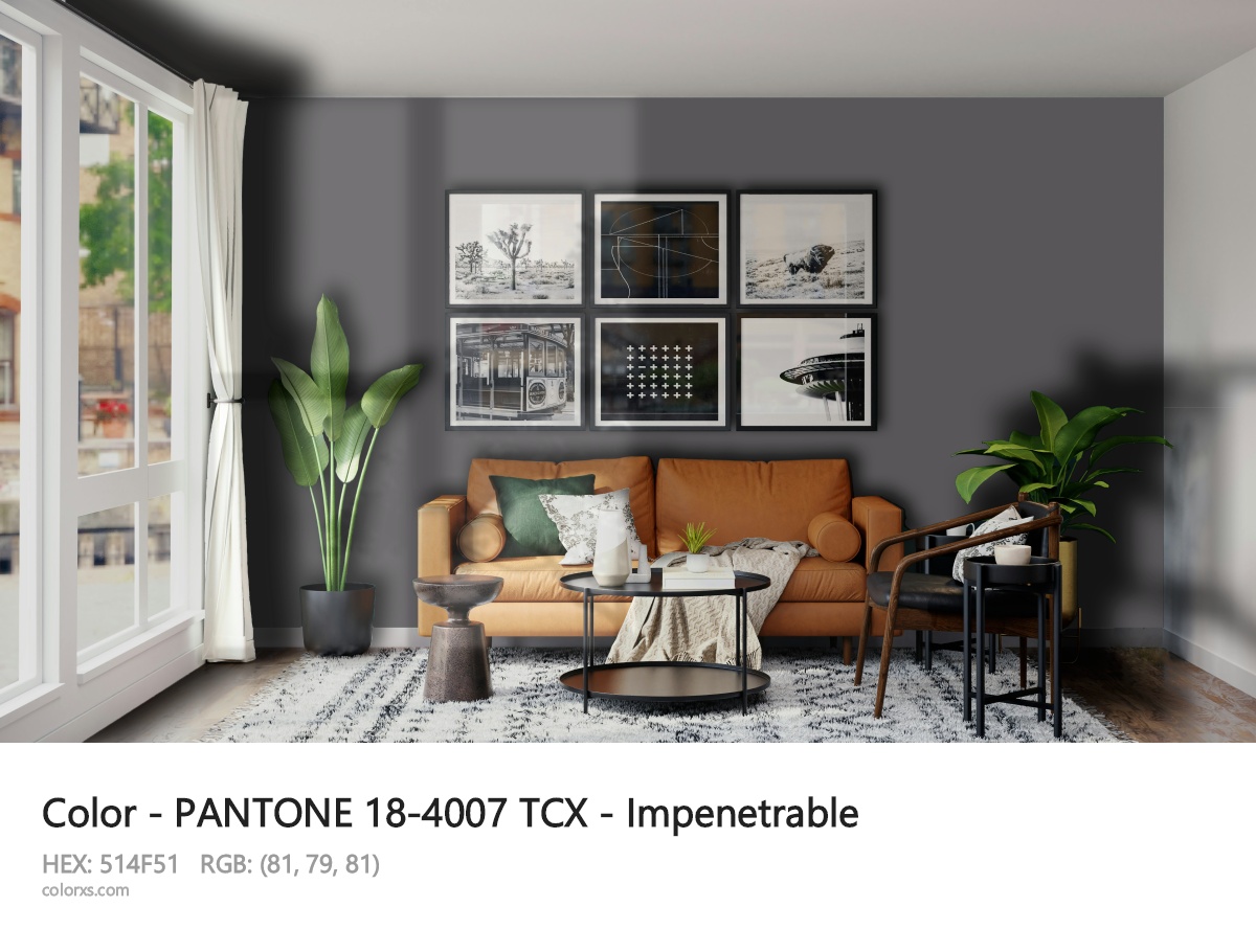 PANTONE 18-4007 TCX - Impenetrable CMS modern minimalist living room interior