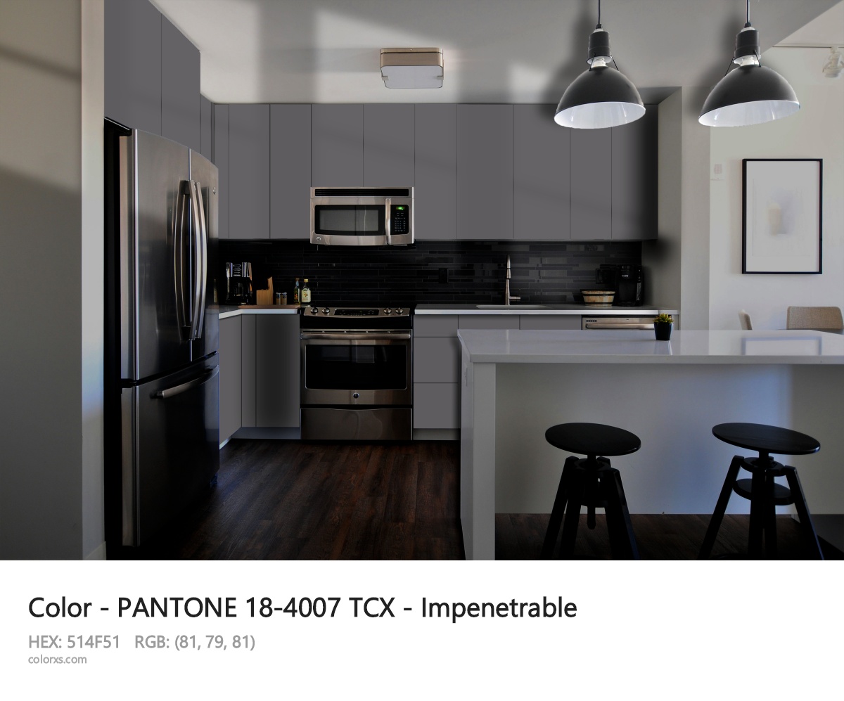 PANTONE 18-4007 TCX - Impenetrable CMS modular kitchen design