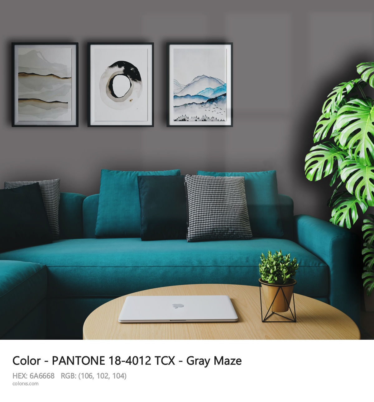 About PANTONE 18-4012 TCX - Gray Maze color - its meaning and example