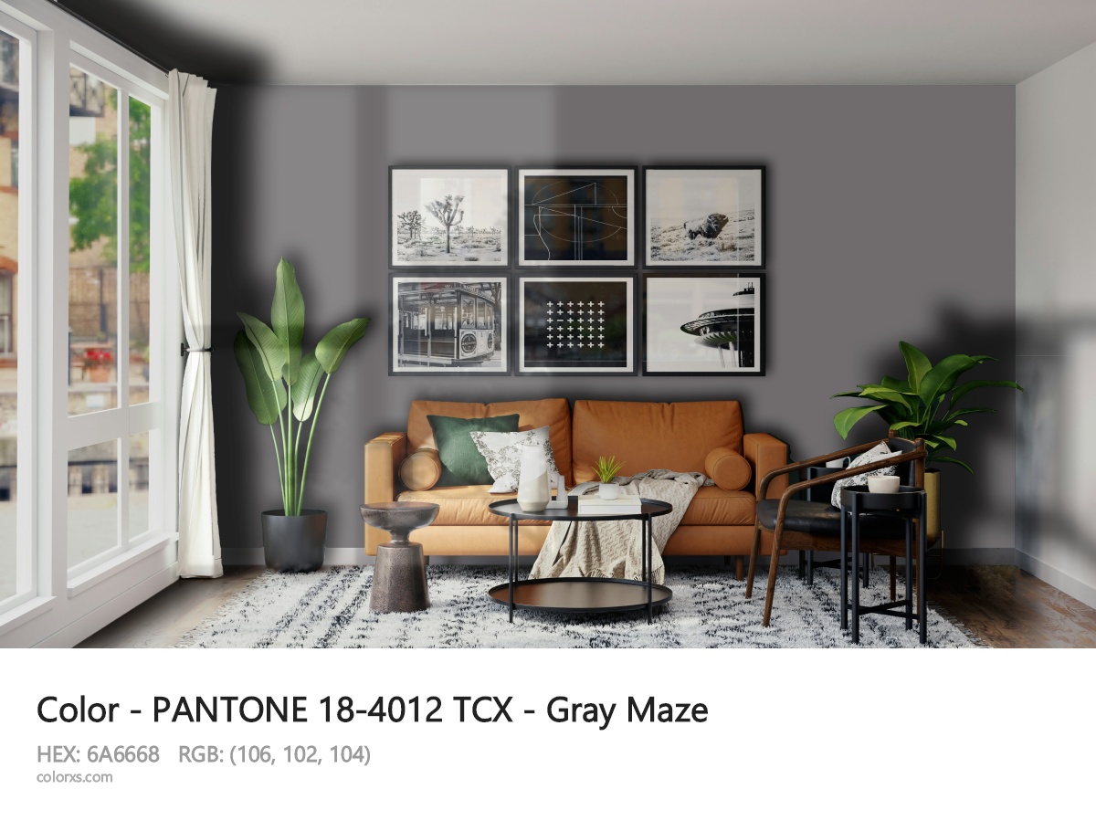 PANTONE 18-4012 TCX - Gray Maze CMS modern minimalist living room interior