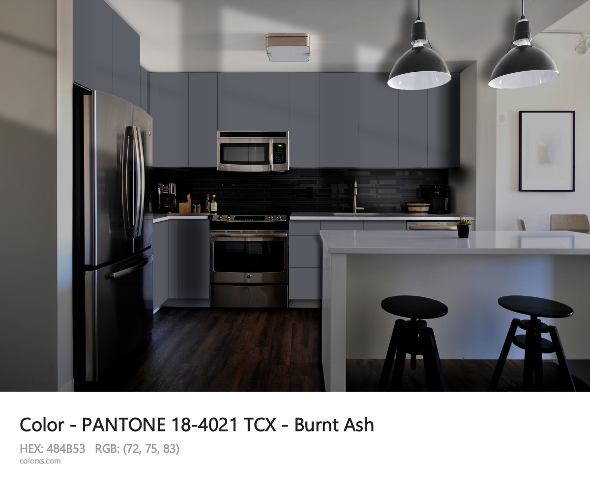 PANTONE 18-4021 TCX - Burnt Ash CMS modular kitchen design