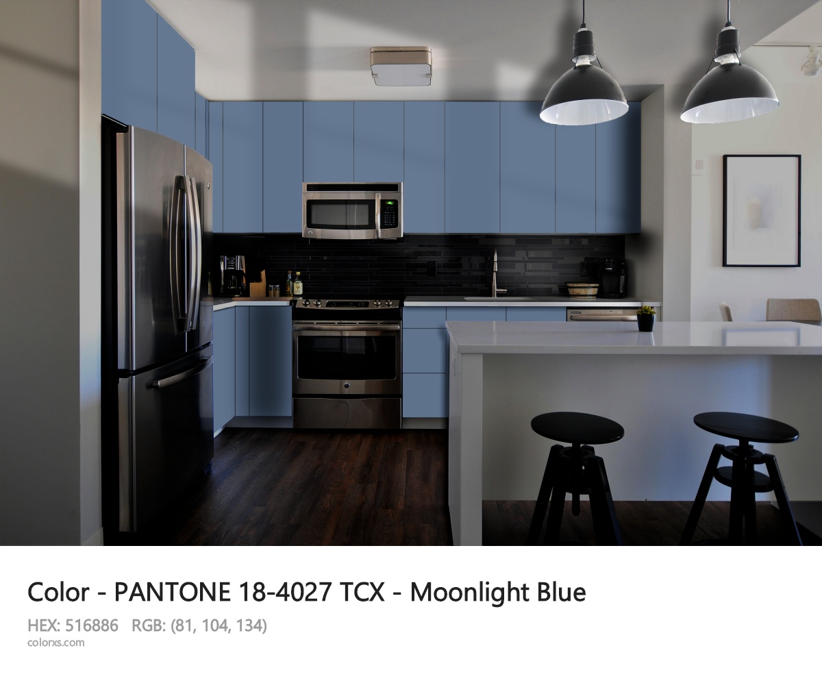 PANTONE 18-4027 TCX - Moonlight Blue CMS modular kitchen design
