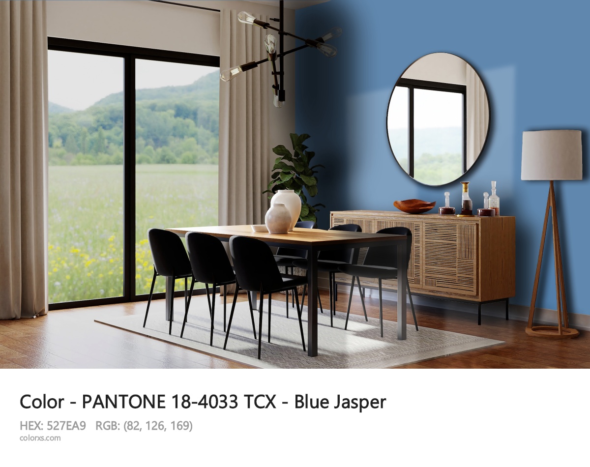 PANTONE 18-4033 TCX - Blue Jasper CMS dining room design