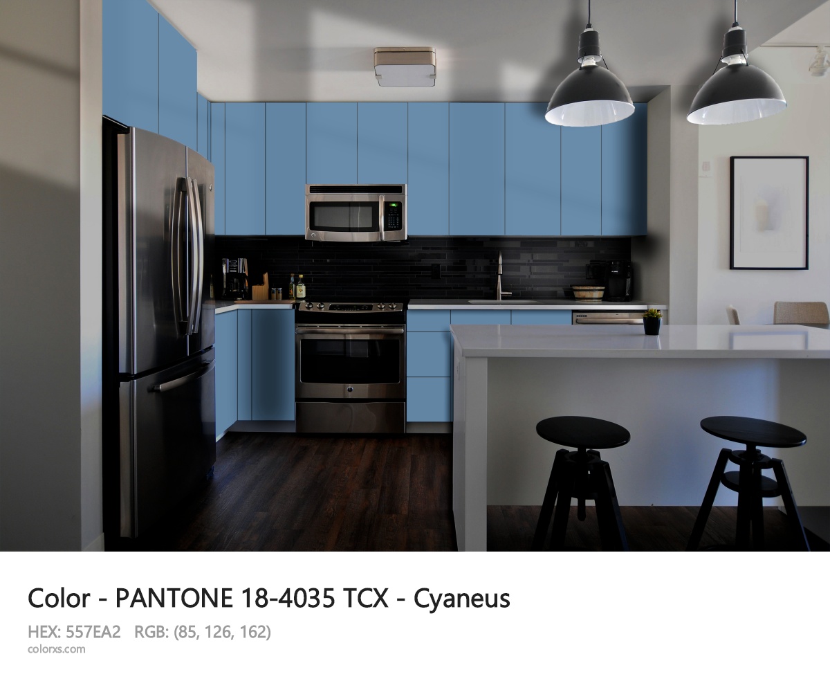 PANTONE 18-4035 TCX - Cyaneus CMS modular kitchen design