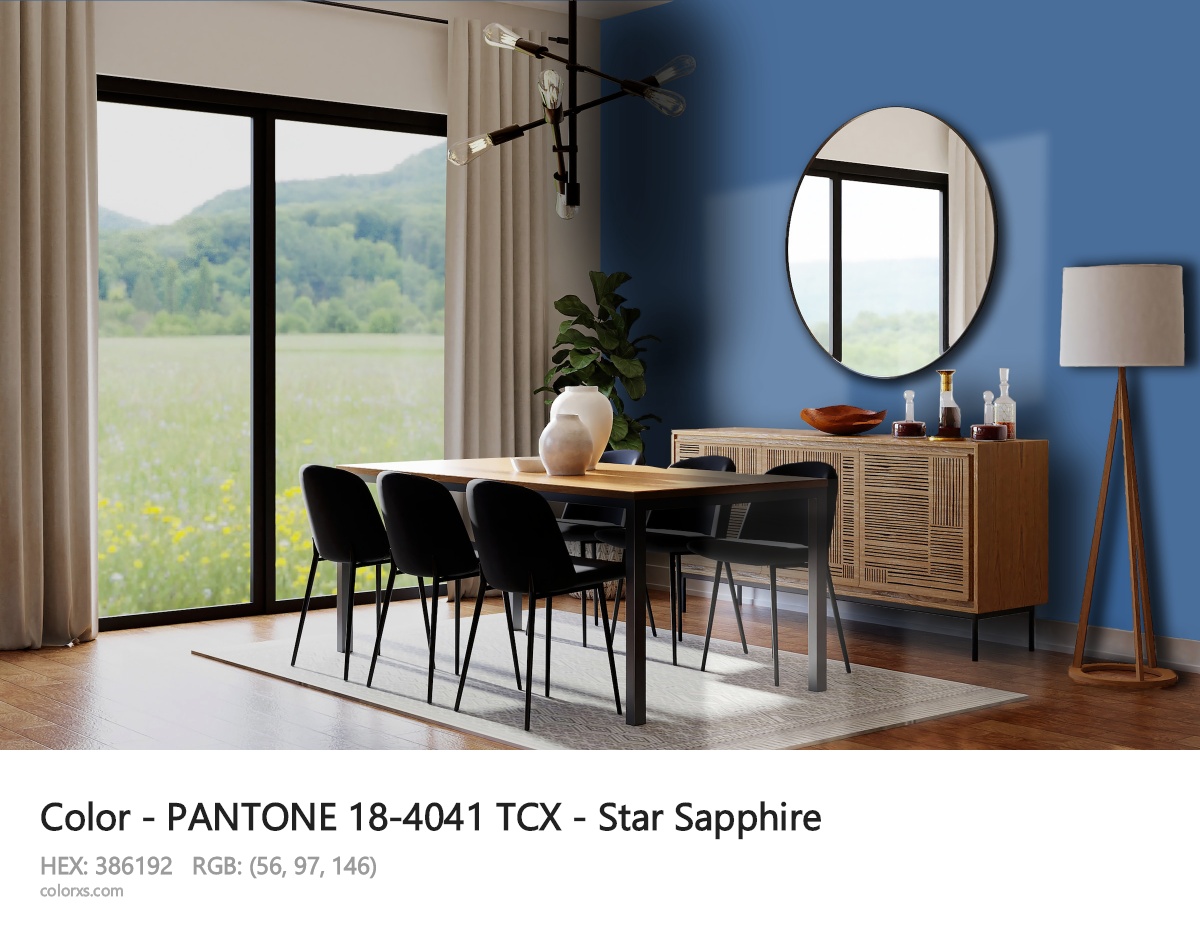 PANTONE 18-4041 TCX - Star Sapphire CMS dining room design