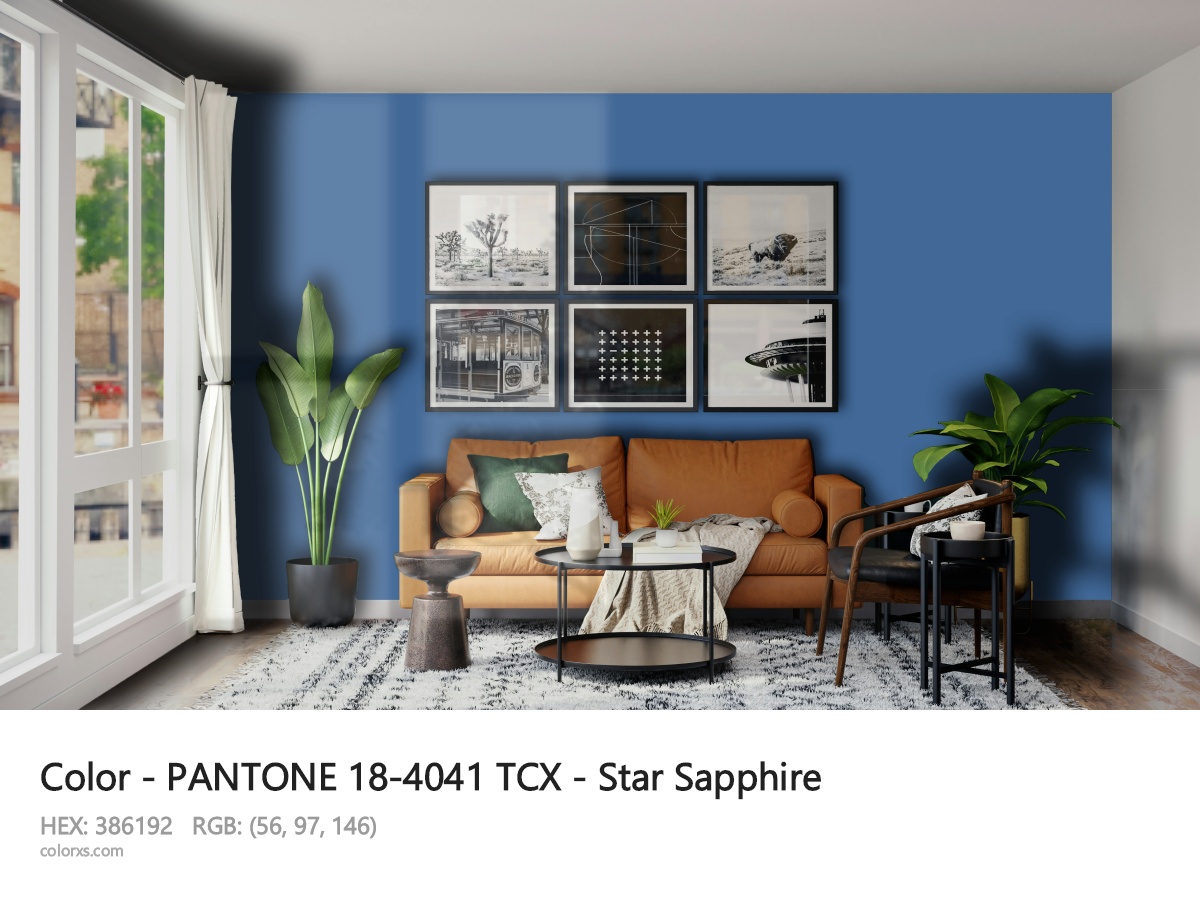 PANTONE 18-4041 TCX - Star Sapphire CMS modern minimalist living room interior