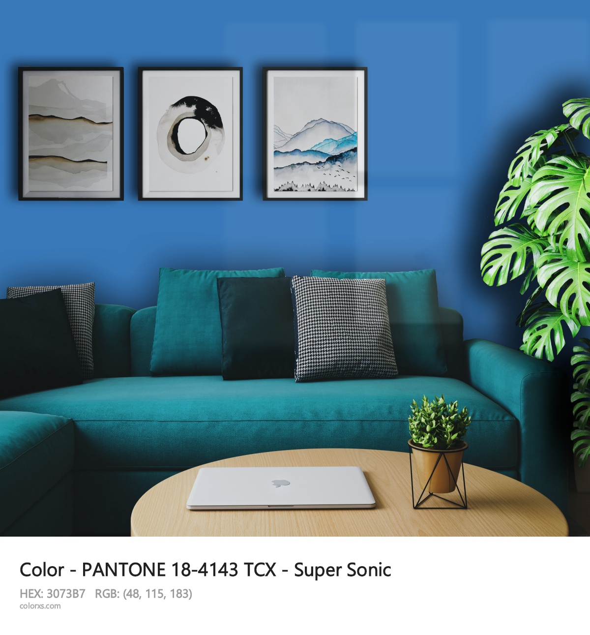 About PANTONE 18-4143 TCX - Super Sonic color - its meaning and example