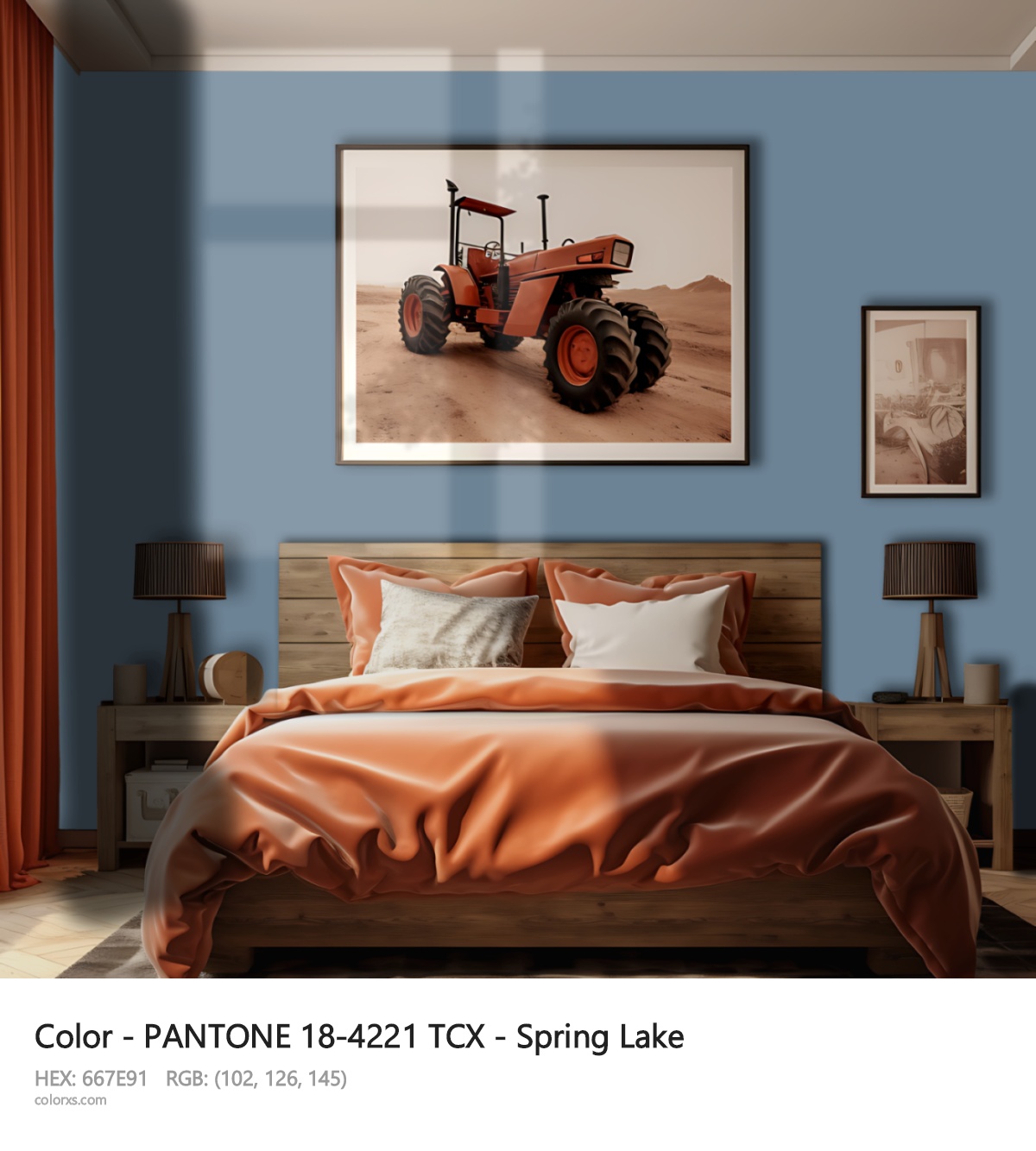 PANTONE 18-4221 TCX - Spring Lake CMS vintage style bedroom interior