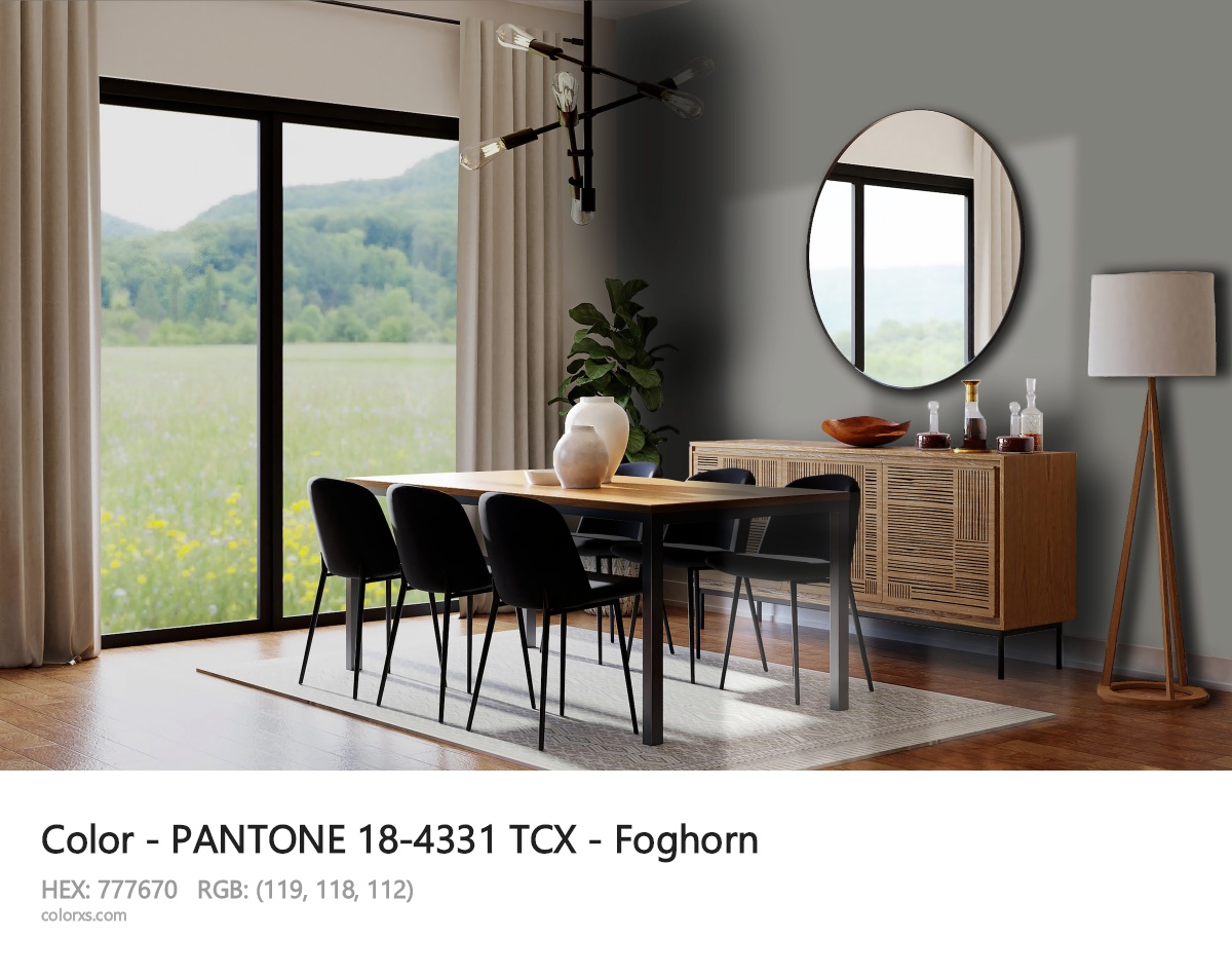 PANTONE 18-4331 TCX - Foghorn CMS dining room design