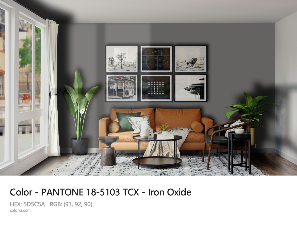 PANTONE 18-5103 TCX - Iron Oxide CMS modern minimalist living room interior