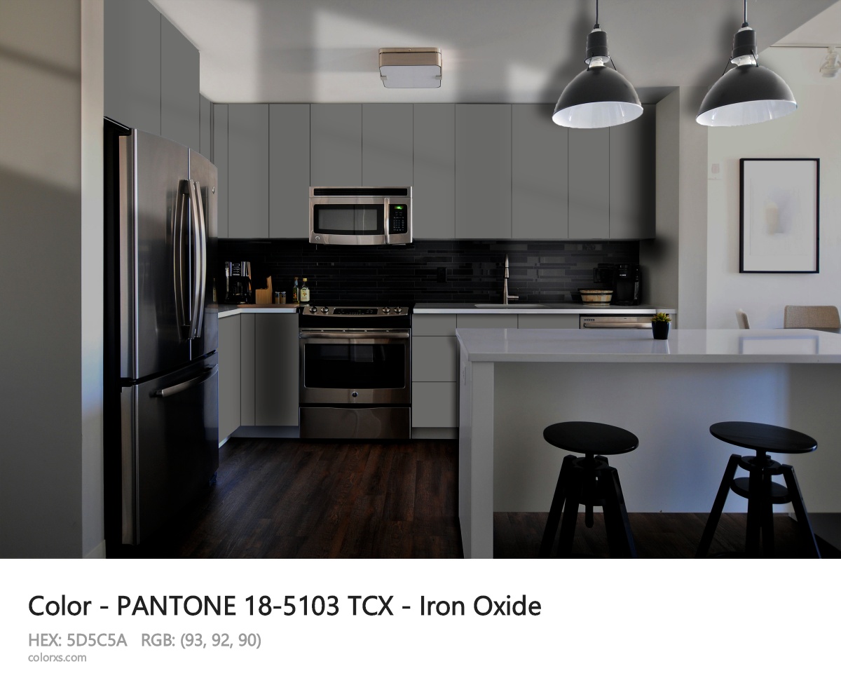 PANTONE 18-5103 TCX - Iron Oxide CMS modular kitchen design