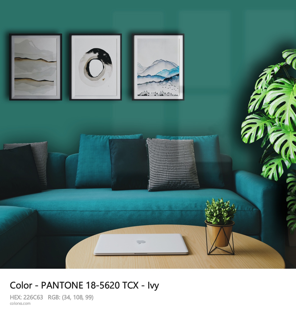 PANTONE 18-5620 TCX - Ivy CMS cozy coffee corner interior