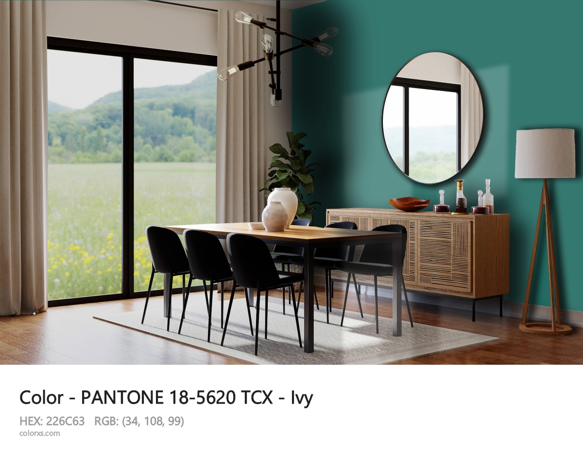 PANTONE 18-5620 TCX - Ivy CMS dining room design