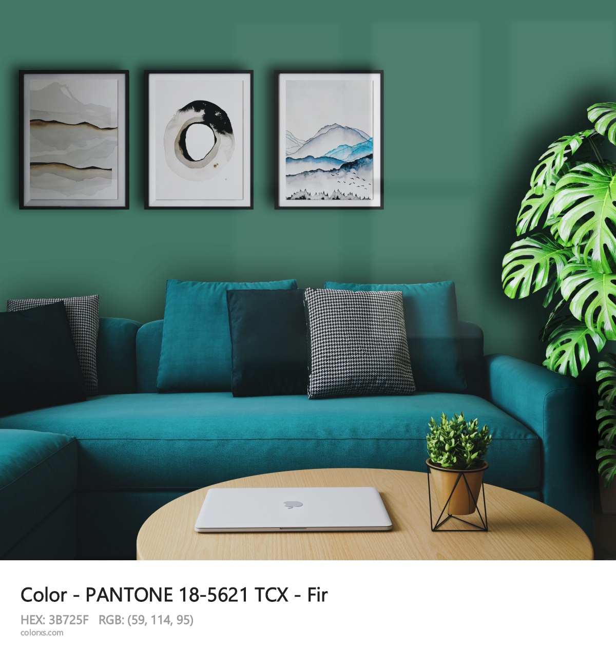 PANTONE 18-5621 TCX - Fir CMS cozy coffee corner interior