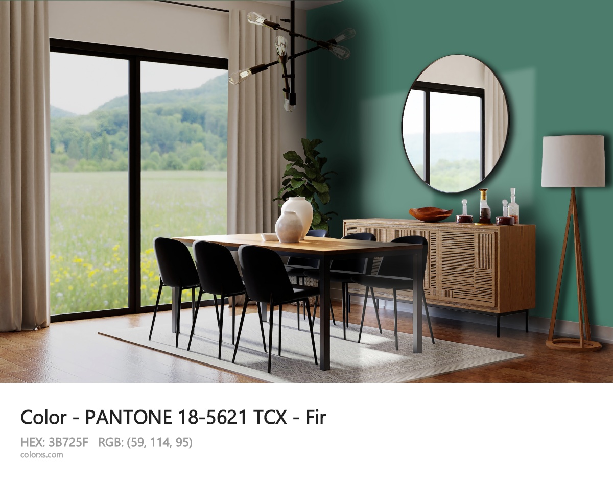 PANTONE 18-5621 TCX - Fir CMS dining room design