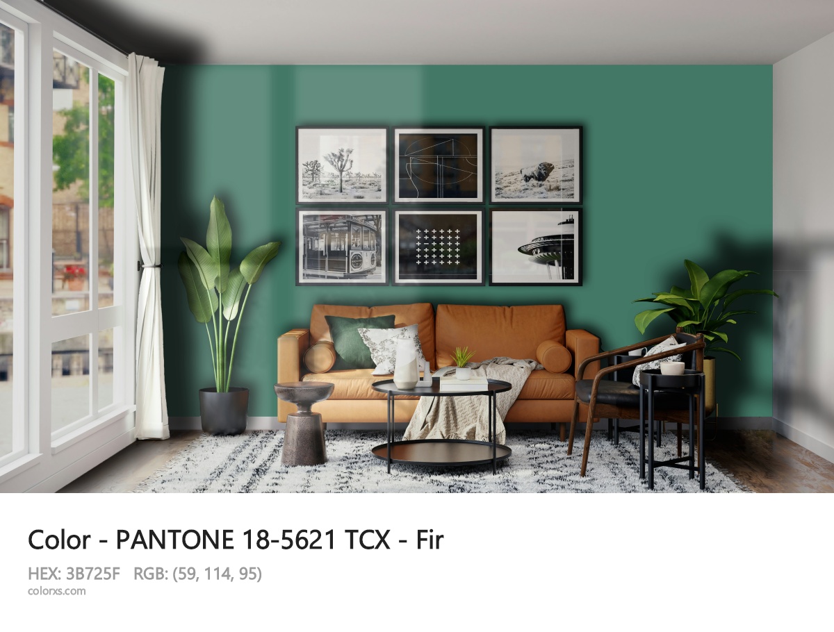 PANTONE 18-5621 TCX - Fir CMS modern minimalist living room interior