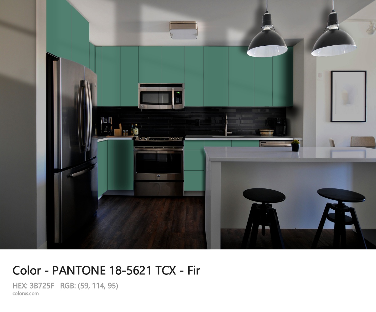 PANTONE 18-5621 TCX - Fir CMS modular kitchen design