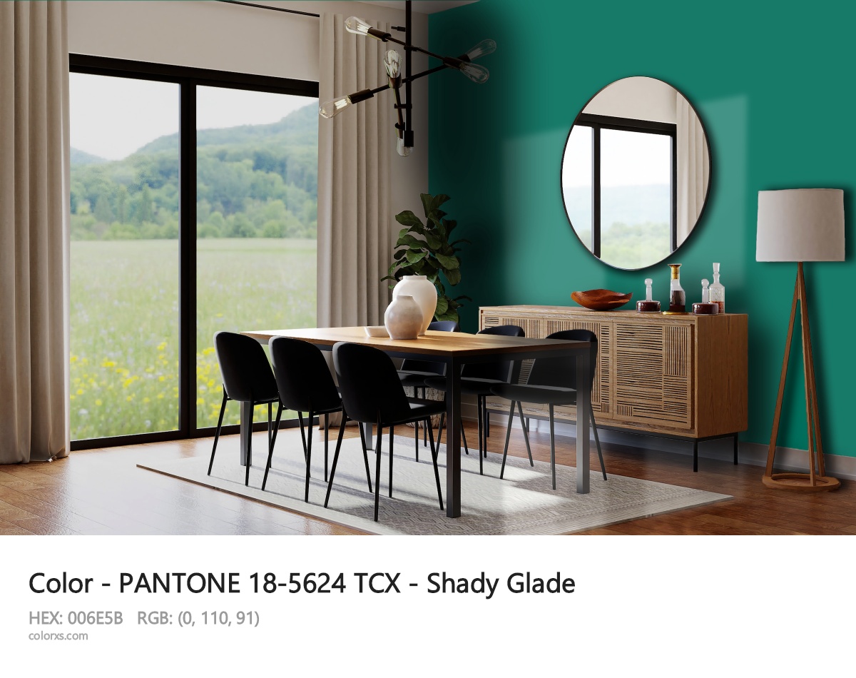 PANTONE 18-5624 TCX - Shady Glade CMS dining room design