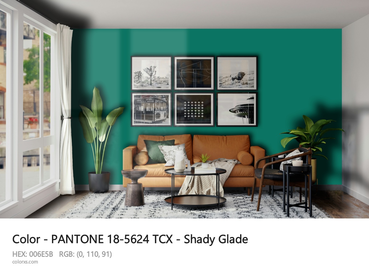 PANTONE 18-5624 TCX - Shady Glade CMS modern minimalist living room interior