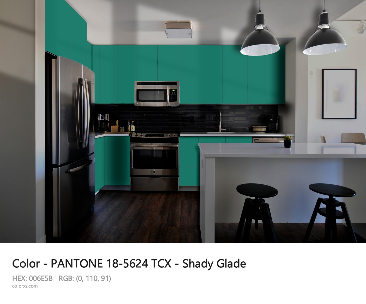 PANTONE 18-5624 TCX - Shady Glade CMS modular kitchen design