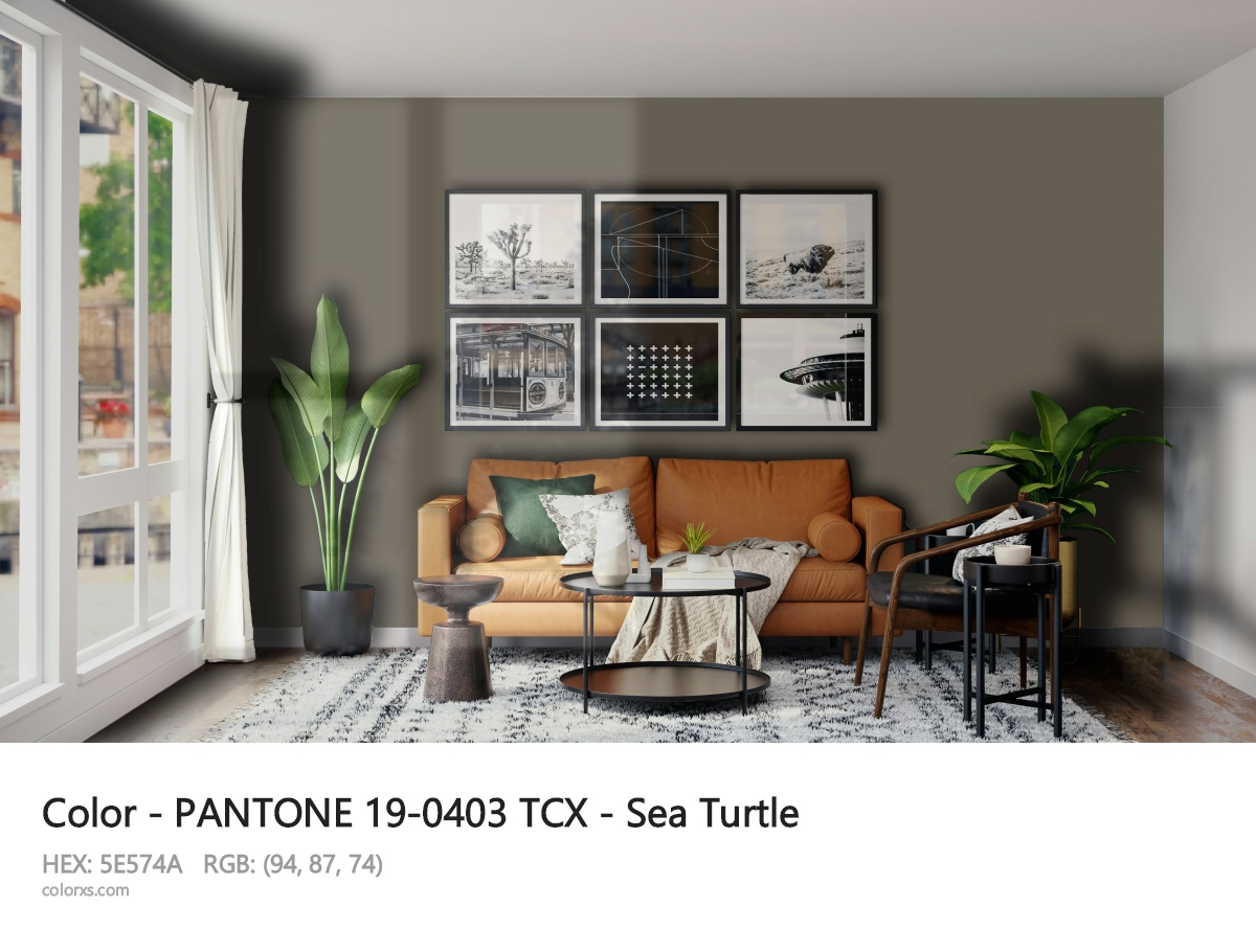 About PANTONE 19-0403 TCX - Sea Turtle color - its meaning and example