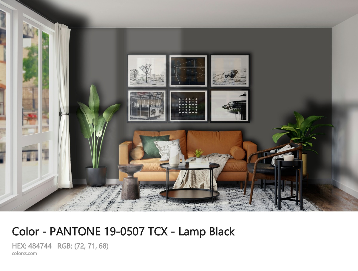 PANTONE 19-0507 TCX - Lamp Black CMS modern minimalist living room interior