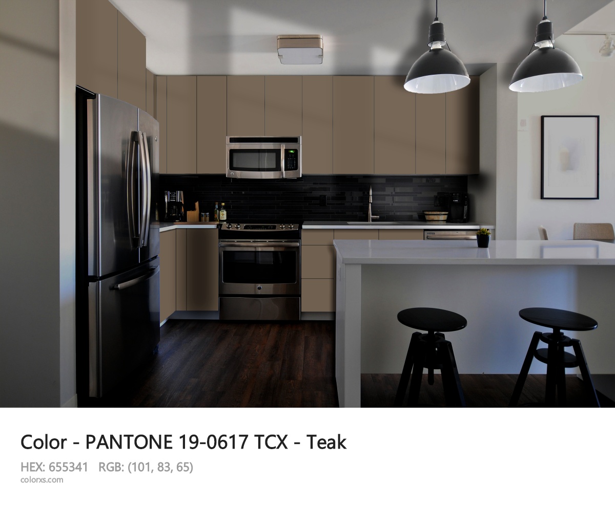 PANTONE 19-0617 TCX - Teak CMS modular kitchen design