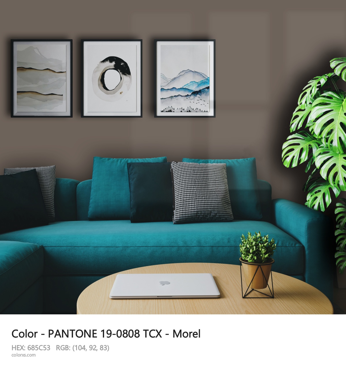 About PANTONE 19-0808 TCX - Morel color - its meaning and example