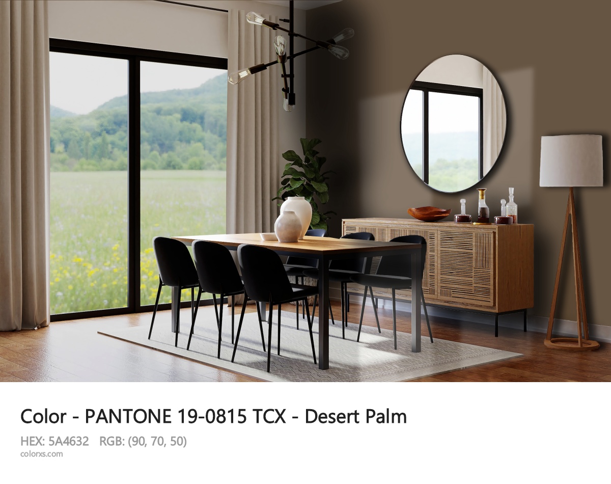PANTONE 19-0815 TCX - Desert Palm CMS dining room design