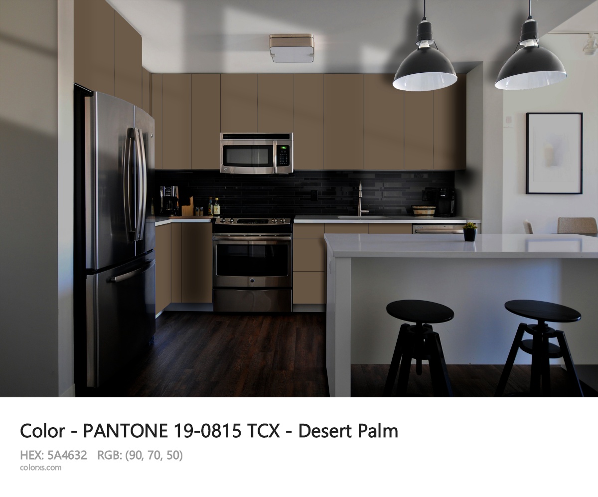PANTONE 19-0815 TCX - Desert Palm CMS modular kitchen design