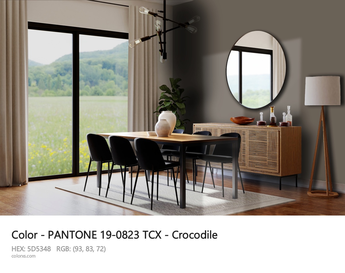 PANTONE 19-0823 TCX - Crocodile CMS dining room design