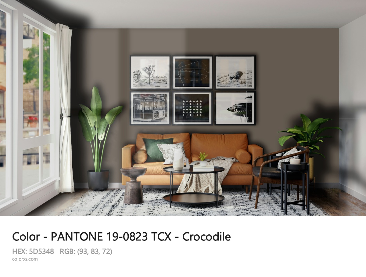 PANTONE 19-0823 TCX - Crocodile CMS modern minimalist living room interior
