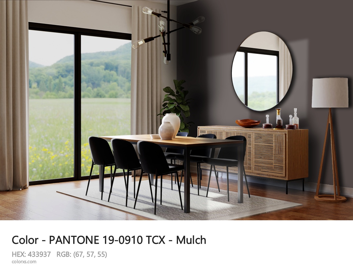 PANTONE 19-0910 TCX - Mulch CMS dining room design
