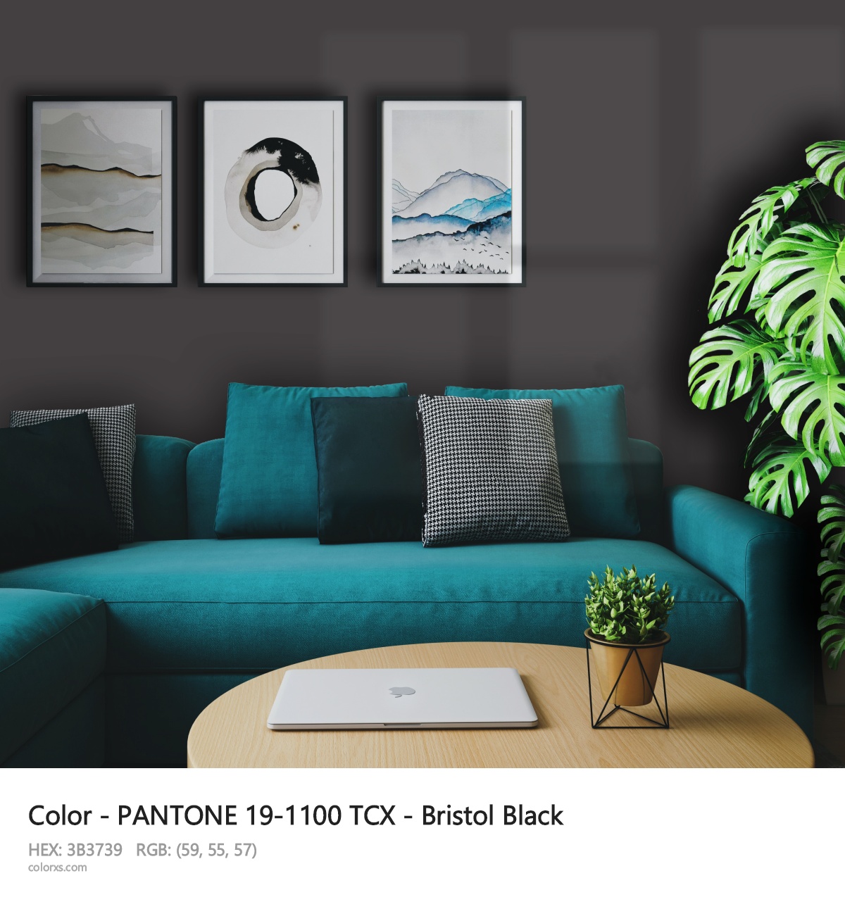 PANTONE 19-1100 TCX - Bristol Black CMS cozy coffee corner interior
