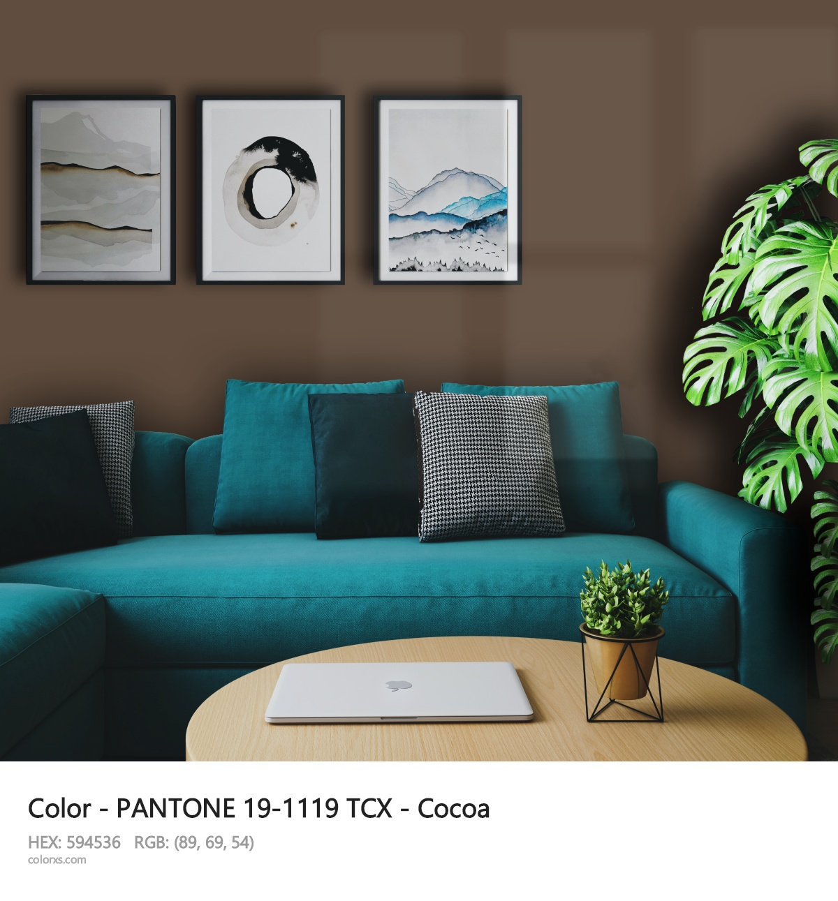 About PANTONE 19-1119 TCX - Cocoa color - its meaning and example