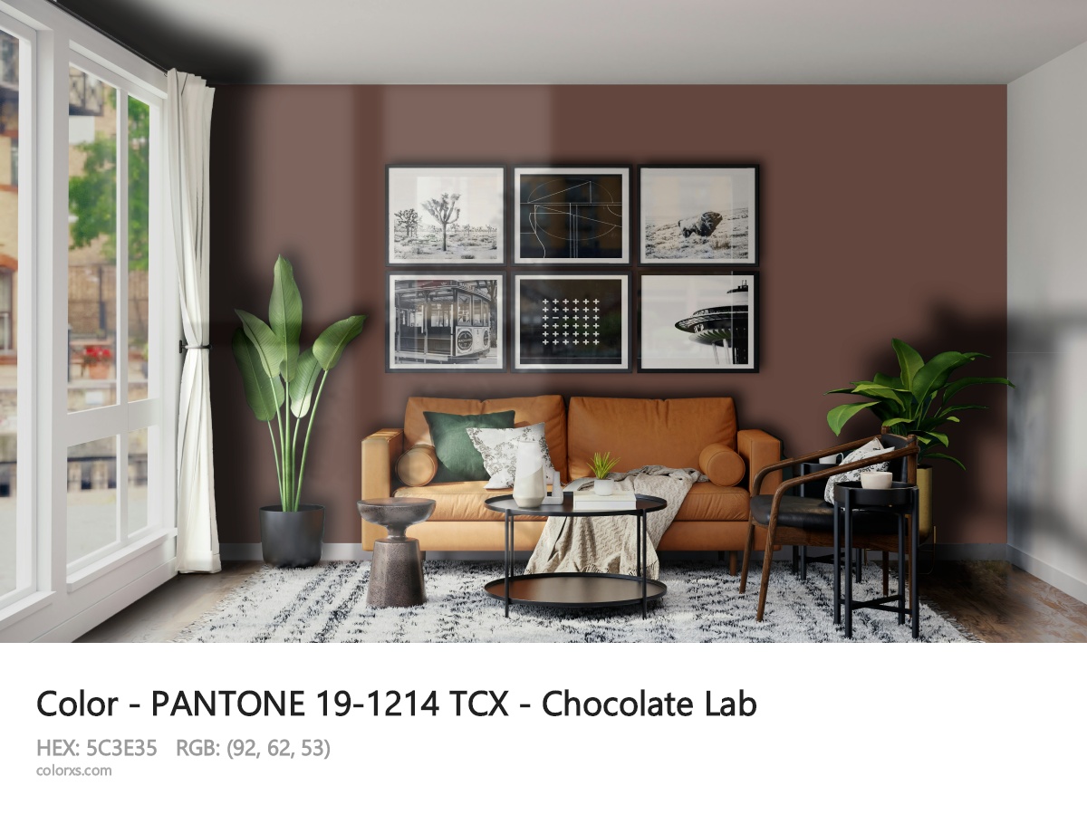 PANTONE 19-1214 TCX - Chocolate Lab CMS modern minimalist living room interior